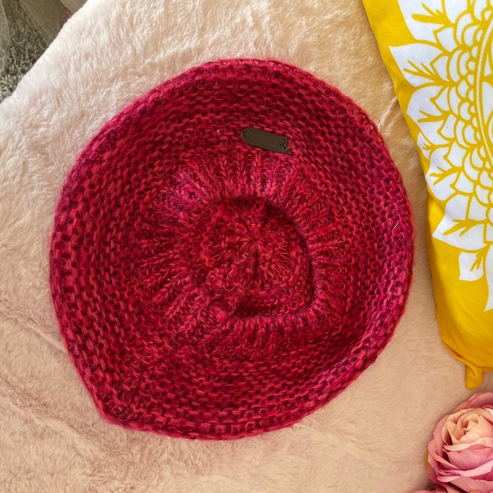 Kensie Women’s Pink Magenta Marl Knit Beret Hat One Size NWOT